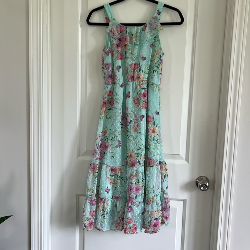 Zunie floral Swiss dot sundress size 12